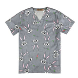 Cartoon Rabbit Print Surgical Medical Uniform Beauty Salon Hospital Nurse Uniform Dentist clinic pharmacy Pet veterinar lab coat