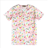 Cartoon Rabbit Print Surgical Medical Uniform Beauty Salon Hospital Nurse Uniform Dentist clinic pharmacy Pet veterinar lab coat