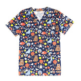 Cartoon Rabbit Print Surgical Medical Uniform Beauty Salon Hospital Nurse Uniform Dentist clinic pharmacy Pet veterinar lab coat