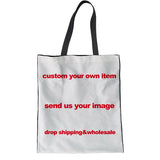 INSTANTARTS Woman Linen Shopping Tote Bags Cute Cartoon Nurse 3D Print Reusable Cloth Bags Casual Teen Girl Big Friendly Eco Bag