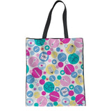 INSTANTARTS Woman Linen Shopping Tote Bags Cute Cartoon Nurse 3D Print Reusable Cloth Bags Casual Teen Girl Big Friendly Eco Bag